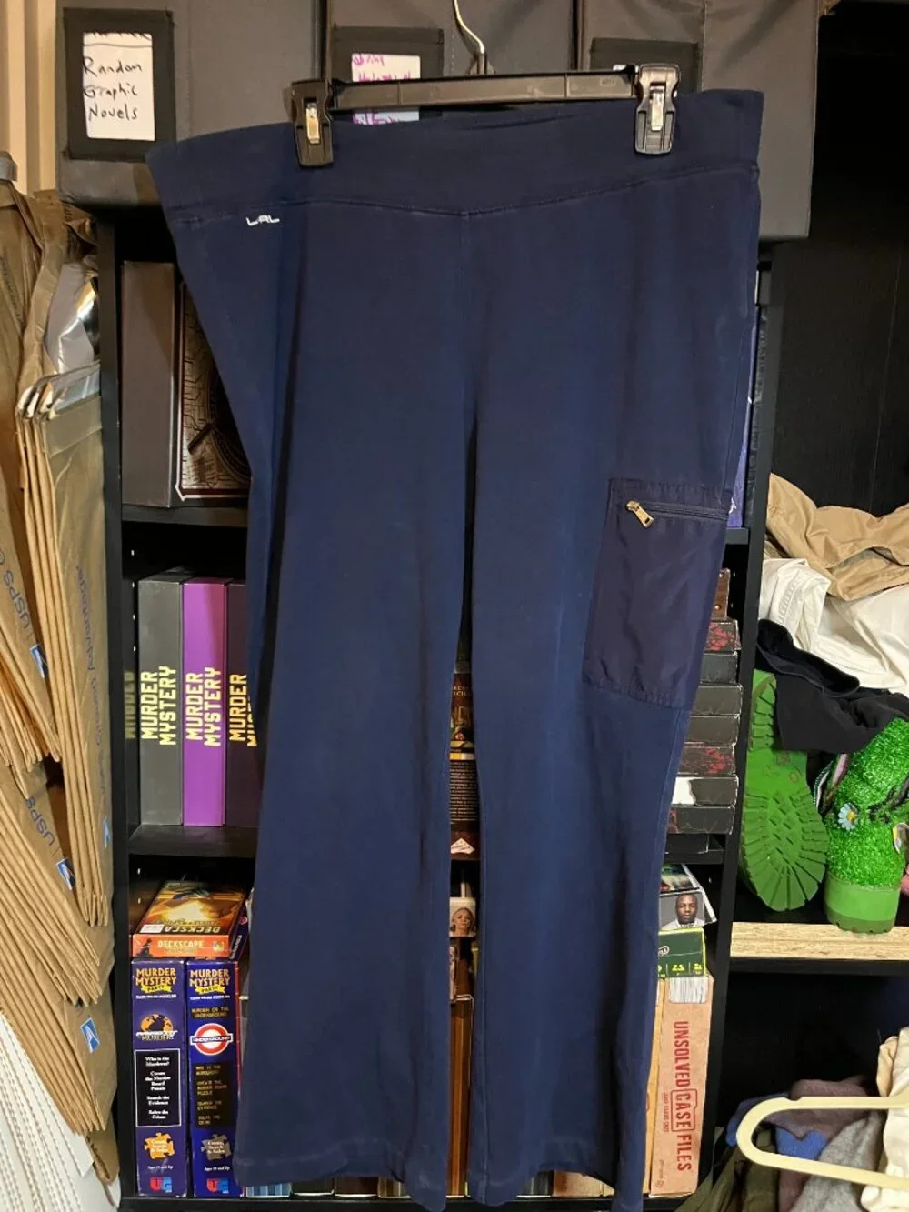 Lauren Active Ralph Lauren Black Pull-On Pants Size L